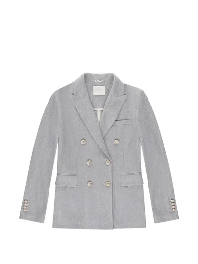 Circolo 1901 Double-breasted Herringbone Blazer In Gray