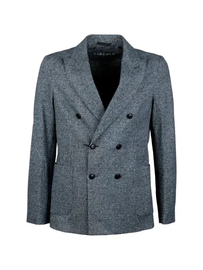 Circolo 1901 Double-breasted Houndstooth Blazer In Grey