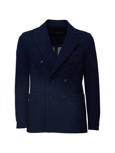 Circolo 1901 Double-breasted Half Lined Blazer In Blue