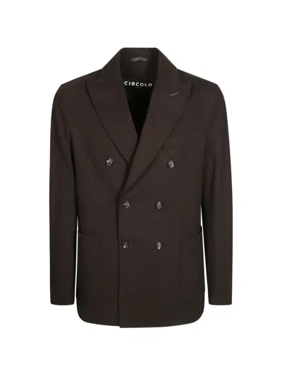 Circolo 1901 Double-breasted Peak-lapel Blazer In Brown