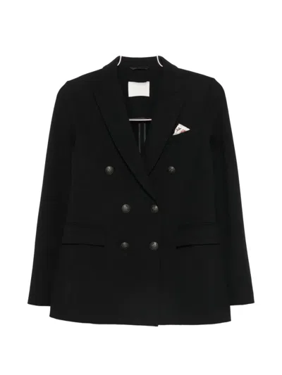 Circolo 1901 Double-breasted Peak-lapel Jacket In Black