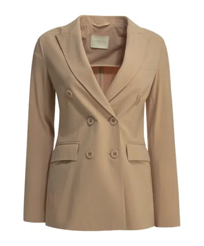 Circolo 1901 Double-breasted Suit Jacket In Brown