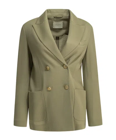 Circolo 1901 Double-breasted Peak-lapel Blazer In Green