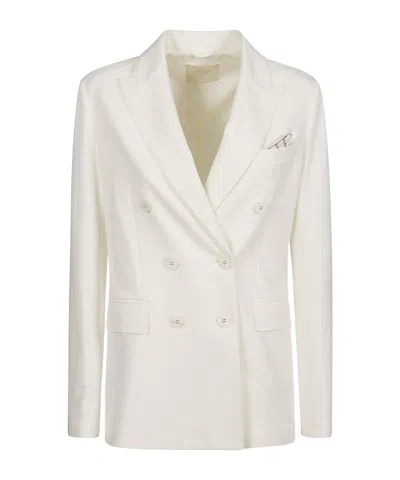 Circolo 1901 Double-breasted Suit Jacket In White