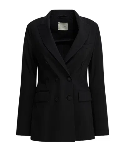Circolo 1901 Double-breasted Tailored Blazer In Black