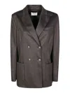 Circolo 1901 Double-breasted Wool Jacket In Brown
