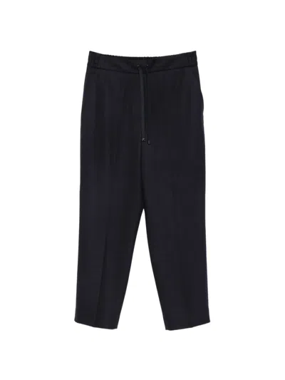 Circolo 1901 Drawstring Cropped Trousers In Black