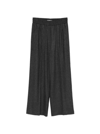 Circolo 1901 Elasticated-waist Wide-leg Trousers In Gray