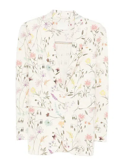Circolo 1901 Elegant Lightweight Floral-print Blazer In Multi
