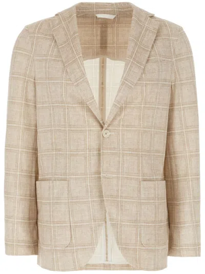Circolo 1901 Embroidered Stretch Cotton Blazer In Brown