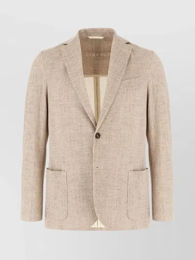 Circolo 1901 Embroidered Stretch Cotton Blazer In Neutral