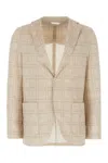 Circolo 1901 Embroidered Stretch Cotton Blazer In Brown