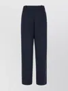 Circolo 1901 Embroidery Detail Stretch Cotton Wide-leg Trousers In Blue