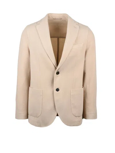 Circolo 1901 Fitted Beige Blazer With Notch Lapel And Tailored Silhouette In Neutral