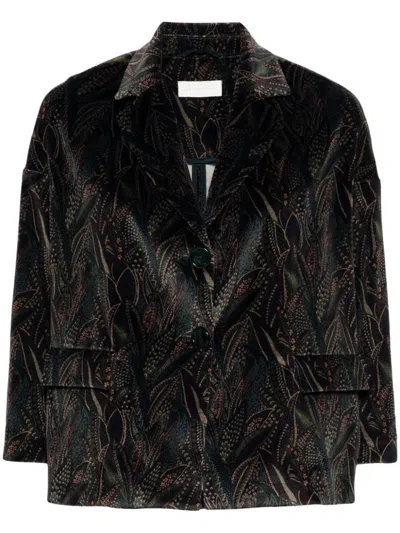 Circolo 1901 Floral-print Jacket In Green