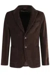 Circolo 1901 Corduroy Blazer With Ribbed Velvet Detailing In Brown