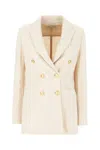 Circolo 1901 Herringbone Double-breasted Jacket In Neutral