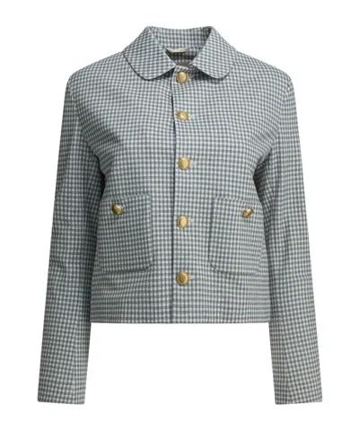 Circolo 1901 Gingham Button-front Jacket In Blue