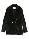 Circolo 1901 Double-breasted Tailored Jacket With Gold-tone Buttons In Black