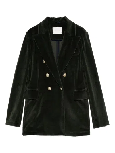 CIRCOLO 1901 GREEN VELVET DOUBLE-BREASTED BLAZER CIRCOLO 1901