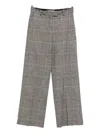 Circolo 1901 Grey Checkered Wide-leg Trousers With High Waist In Gray