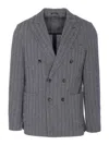 Circolo 1901 Double-breasted Chevron Jacket Pockets In Gray