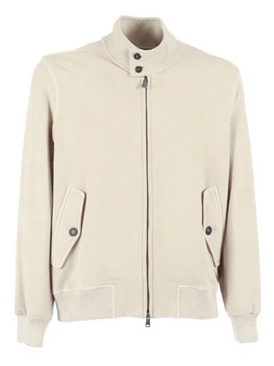 Circolo 1901 Harrington Button Collar Casual Jacket In Neutral