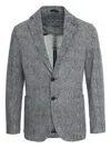 Circolo 1901 Chevron Pattern Single-breasted Blazer Crafted From Soft Piquet In Blue
