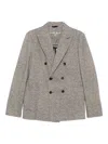 Circolo 1901 Double-breasted Herringbone Jacket With Tailored Fit In Brown