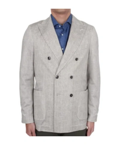 Circolo 1901 Herringbone Double-breasted Blazer In Gray
