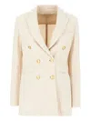 Circolo 1901 Herringbone Double-breasted Jacket In Neutral