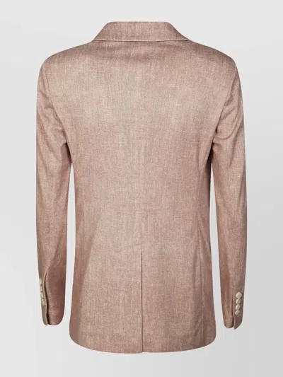 Circolo 1901 Herringbone Notch Lapel Single Vent Jacket In Pink