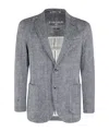 Circolo 1901 Chevron Pattern Single-breasted Blazer Crafted From Soft Piquet In Gray