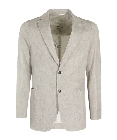 Circolo 1901 Herringbone Single-breasted Blazer In Naturale