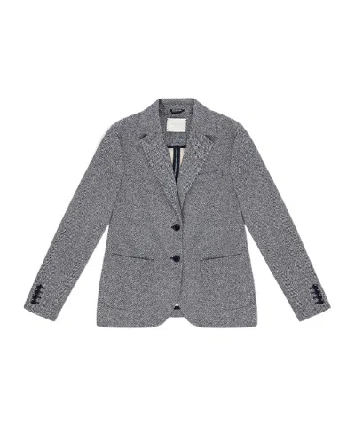 Circolo 1901 Herringbone Slim Fit Jacket In Blue