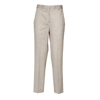 Circolo 1901 Herringbone Straight-leg Carrot Pants In Neutral