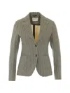 Circolo 1901 Herringbone-pattern Blazer In Gray