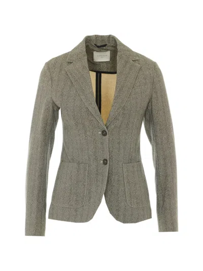 Circolo 1901 Herringbone-pattern Blazer In Gray
