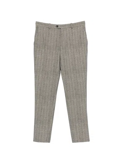 Circolo 1901 Herringbone-pattern Trousers In Gray