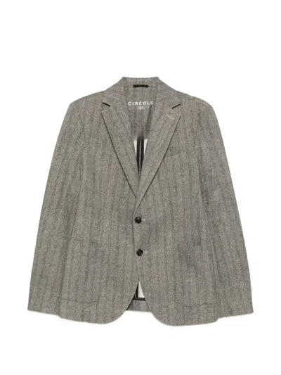 Circolo 1901 Herringbone-print Jacket In Neutral