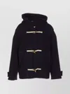 Circolo 1901 Hooded Wool Blend Jacket And Pockets In Blue