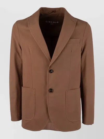 Circolo 1901 Jacket And Waistcoat Button Front Pockets Lapel In Brown