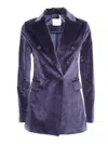 Circolo 1901 Velvet Double Breasted Jacket In Purple