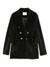 Circolo 1901 Double-breasted Tailored Jacket With Gold-tone Buttons In Black