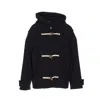 Circolo 1901 Hooded Wool Blend Jacket And Pockets In Black