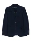 Circolo 1901 Two-button Tailored Jacket In Deep Blue Cotton-elastane Blend In Blue