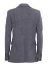 Circolo 1901 Double-breasted Cotton Jacket With American Rear Vent In Gray