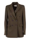 Circolo 1901 Double-breasted Jacket With Notched Lapel And Tailored Silhouette In Brown