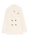 Circolo 1901 Double-breasted Beige Jacket With Notch Lapels In Pink