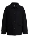 Circolo 1901 Black Wool Double-breasted Coat In Black